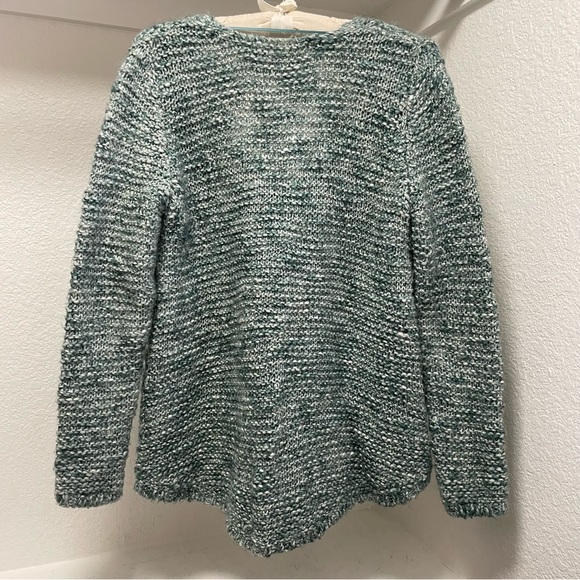 ZARA KNIT 🍃Marled green & white, scoop neck loose knit wool blend sweater Sz M - Picture 7 of 9